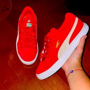 Red Suede Puma Shoes